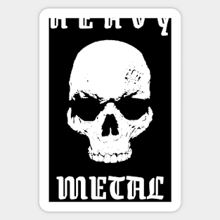 White skull, HEAVY METAL. Sticker